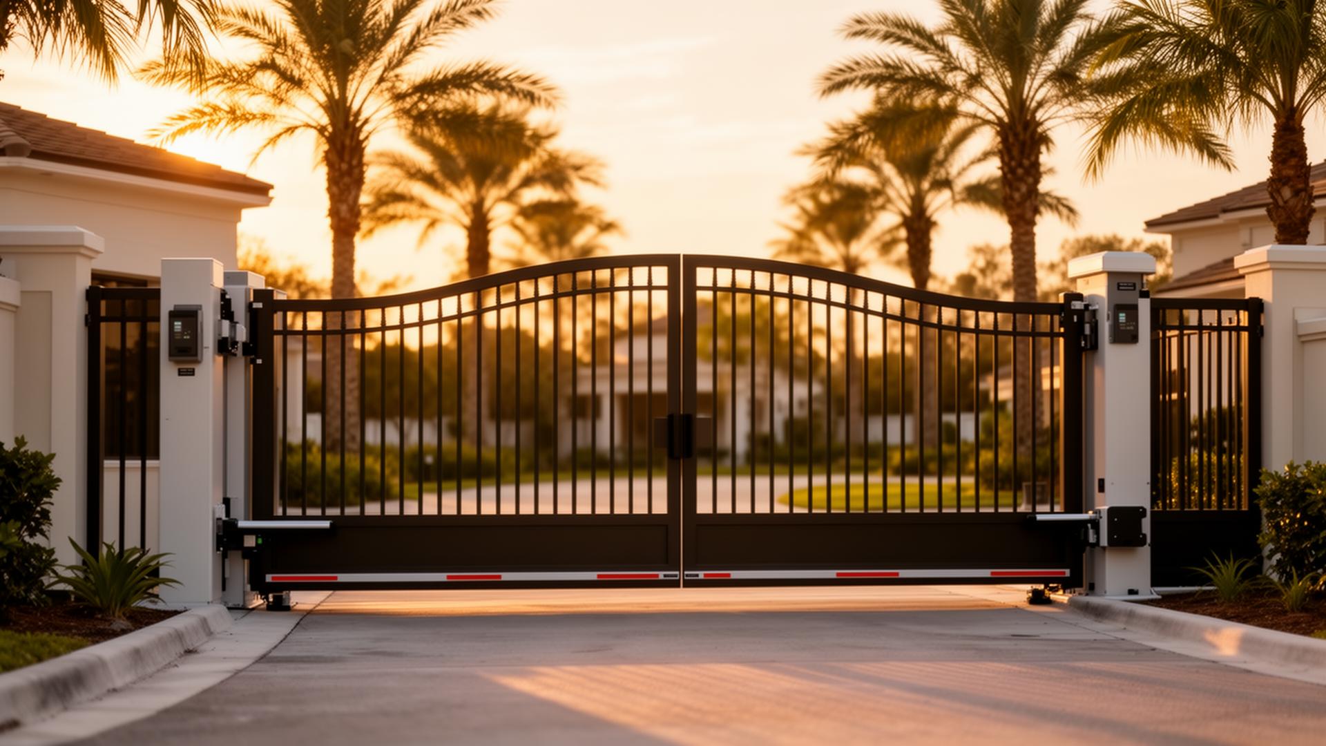 Automated security gate at a Florida residential community